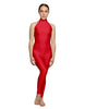 Solid Lycra Halter Low Back Unitard