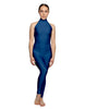 Solid Lycra Halter Low Back Unitard