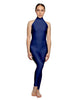Solid Lycra Halter Low Back Unitard
