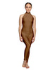 Solid Lycra Halter Low Back Unitard