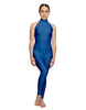 Solid Lycra Halter Low Back Unitard