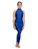 Solid Lycra Halter Low Back Unitard