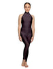 Solid Lycra Halter Low Back Unitard