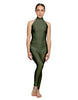 Solid Lycra Halter Low Back Unitard