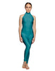 Solid Lycra Halter Low Back Unitard