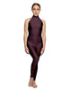 Solid Lycra Halter Low Back Unitard
