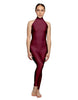 Solid Lycra Halter Low Back Unitard