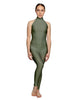 Solid Lycra Halter Low Back Unitard