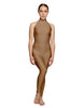Solid Lycra Halter Low Back Unitard