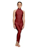 Solid Lycra Halter Low Back Unitard