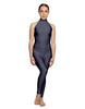 Solid Lycra Halter Low Back Unitard