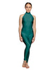 Solid Lycra Halter Low Back Unitard