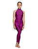 Solid Lycra Halter Low Back Unitard