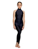Solid Lycra Halter Low Back Unitard