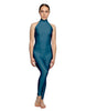 Solid Lycra Halter Low Back Unitard