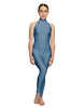 Solid Lycra Halter Low Back Unitard