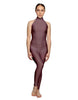 Solid Lycra Halter Low Back Unitard