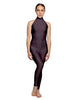 Solid Lycra Halter Low Back Unitard