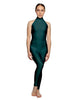 Solid Lycra Halter Low Back Unitard
