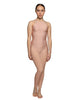 Solid Lycra Halter Covered Back Unitard