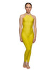 Solid Lycra Halter Covered Back Unitard