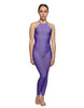 Solid Lycra Halter Covered Back Unitard