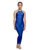 Solid Lycra Halter Covered Back Unitard