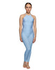 Solid Lycra Halter Covered Back Unitard