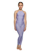 Solid Lycra Halter Covered Back Unitard