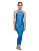 Solid Lycra Halter Covered Back Unitard