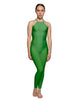 Solid Lycra Halter Covered Back Unitard