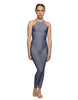 Solid Lycra Halter Covered Back Unitard