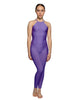Solid Lycra Halter Covered Back Unitard