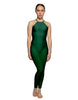Solid Lycra Halter Covered Back Unitard