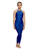 Solid Lycra Halter Covered Back Unitard