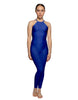 Solid Lycra Halter Covered Back Unitard