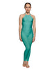 Solid Lycra Halter Covered Back Unitard