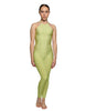 Solid Lycra Halter Covered Back Unitard