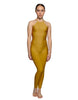 Solid Lycra Halter Covered Back Unitard