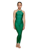 Solid Lycra Halter Covered Back Unitard