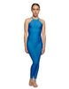 Solid Lycra Halter Covered Back Unitard