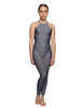 Solid Lycra Halter Covered Back Unitard