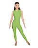 Solid Lycra Sleeveless Open Back Unitard