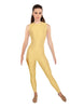 Solid Lycra Sleeveless Open Back Unitard