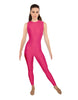 Solid Lycra Sleeveless Open Back Unitard