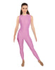 Solid Lycra Sleeveless Open Back Unitard