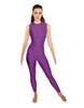 Solid Lycra Sleeveless Open Back Unitard