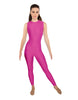 Solid Lycra Sleeveless Open Back Unitard