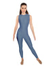 Solid Lycra Sleeveless Open Back Unitard