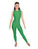Solid Lycra Sleeveless Open Back Unitard